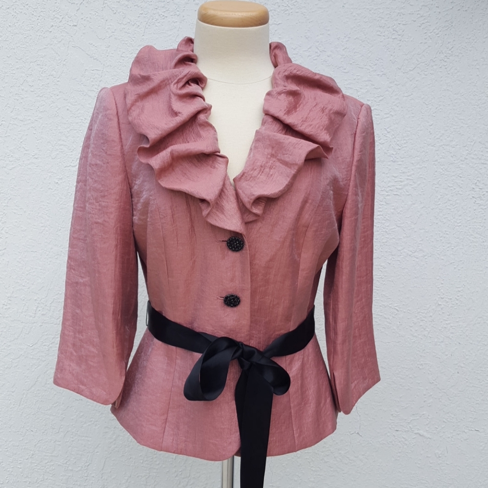Adrianna Papell Metallic Jacket | Size 10